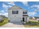 Charming two-story home with white siding, attached garage, and landscaped front yard on a sunny day at 316 Mimosa Ct, Sanford, NC 27332