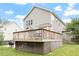 Back exterior featuring a large deck with space for outdoor dining and lounging, perfect for entertaining at 3217 Ranbir Dr, Durham, NC 27713