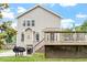 Back exterior featuring a deck and patio, perfect for outdoor entertaining and relaxation at 3217 Ranbir Dr, Durham, NC 27713