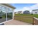 Spacious back deck offering views of the lawn and neighborhood homes, perfect for outdoor relaxation and entertainment at 3421 Lebrun Path, Fuquay Varina, NC 27526