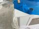 Close up of a kitchen island with white countertop covered in plastic at 35 Windflower Ct # Homesite 9, Clayton, NC 27520