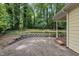 Wonderful brick patio for entertaining with a picturesque view of the wooded back yard and well-maintained landscaping at 3517 Eden Croft Dr, Raleigh, NC 27612