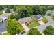 Aerial view of this home in a beautiful neighborhood with mature trees and landscaping at 412 Whitt Ave, Burlington, NC 27215