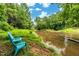 A relaxing place to sit next to a river flowing at the back of the property at 4703 Pleasant Green Rd, Durham, NC 27705