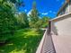 Outdoor deck with view of landscaped backyard at 5500 Fortunes Ridge Dr # 94C, Durham, NC 27713
