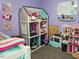 This bedroom features multiple doll houses and wall decorations at 56 Sugarhill Dr, Zebulon, NC 27597