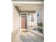 Inviting front door with a 'Welcome' mat and a window on the side at 1108 Matterhorn Dr, Fuquay Varina, NC 27526