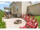 Entertain on this backyard patio with fire pit, outdoor seating and grill at 1154 Yorkshire Dr, Burlington, NC 27215