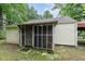 A charming home with a screened-in porch offering an inviting view of the backyard at 1401 Robinhood Rd, Durham, NC 27701