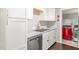 A kitchen featuring white cabinets, a stainless steel dishwasher, and gold hardware at 1401 Robinhood Rd, Durham, NC 27701
