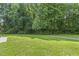 Well-maintained backyard with lush green grass and trees providing a serene environment at 160 Chandler Springs Dr, Holly Springs, NC 27540