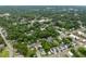 An aerial perspective showing a residential area with a mix of homes and abundant trees, offering a tranquil suburban environment at 1920 Hart St, Durham, NC 27703