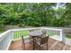 Back deck with a table and four chairs, surrounded by a wood fence and lush greenery for ultimate privacy at 1920 Hart St, Durham, NC 27703
