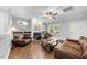Spacious living room featuring hardwood floors, fireplace, and an open concept layout, perfect for entertaining at 1920 Hart St, Durham, NC 27703