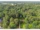 Drone image of home in neighborhood with tree coverage at 204 Chatterson Dr, Raleigh, NC 27615