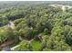 Aerial perspective showing the property located in a heavily wooded residential area at 204 Chatterson Dr, Raleigh, NC 27615