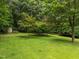 Scenic backyard with a large grassy area and mature trees, offering a serene and private outdoor space at 204 Chatterson Dr, Raleigh, NC 27615