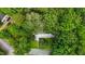 Aerial view of property with mature trees and surrounding greenery at 212 Plum St, Burlington, NC 27215