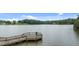 Picturesque pier on the lake with wooden railings overlooking the water at 310 Hidden Lake Dr, Youngsville, NC 27596