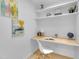 Bright office space features modern decor and light wood desk at 3205 Dell Dr, Raleigh, NC 27609