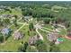 Extensive aerial view highlighting lovely homes spread throughout a lush green, tree-filled neighborhood at 3728 Marwick Ct, Wendell, NC 27591