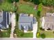 Aerial shot of a stunning property featuring a large backyard, mature trees, and outdoor living spaces at 4729 Adler Pass, Raleigh, NC 27612