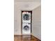 Conveniently located laundry closet with stacked washer and dryer at 51 Balboa Pkwy, Clayton, NC 27520