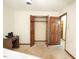 Bedroom featuring closet with open doors and view to adjacent room at 637 Shadywood Ln, Raleigh, NC 27603