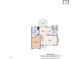 Detailed floor plan showcasing the layout of the home, including the primary bedroom, living room, and kitchen at 8 Great Oak Ct, Durham, NC 27713