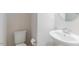 Powder room with modern sink, faucet, toilet, and fixtures at 1359 Chowan Ave, Durham, NC 27713