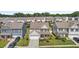 Aerial view of the home showcasing landscaping and neighborhood at 1414 Arena Ln, Fuquay Varina, NC 27526