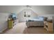 Bedroom featuring carpeted floors, white walls, and a bed next to a desk and a window at 178 Palmer Dr, Clayton, NC 27527