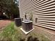 View of two modern HVAC units beside the home, ensuring efficient climate control at 2228 Cedar Grove Dr, Durham, NC 27703