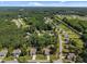 Aerial view of neighborhood featuring mature trees and well-maintained lawns at 2321 Blue Crab Ct, Wake Forest, NC 27587