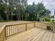 Wooden deck overlooking a flat and cleared backyard, perfect for outdoor gatherings and relaxation at 307 N Church St, Kenly, NC 27542