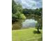 Scenic view of a tranquil pond surrounded by lush greenery, offering a serene natural escape at 3204 Overlook Ct, Burlington, NC 27215