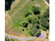 Overhead view of a grassy and partially wooded plot with access road, ready for building or development at 429 Shinleaf Pond Trl, Raleigh, NC 27614