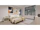 Well-lit bedroom with large windows, neutral walls, and stylish side tables for a cozy and modern space at 429 Shinleaf Pond Trl, Raleigh, NC 27614