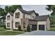 Modern home boasts a sleek garage door, stylish exterior lighting, and neutral color scheme at 429 Shinleaf Pond Trl, Raleigh, NC 27614
