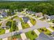 Aerial view showcases a neighborhood with well-manicured lawns and mature trees at 45 Glen Bend Ct, Spring Lake, NC 28390
