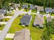Aerial view of home showcasing well-manicured lawn and the enclosed back porch at 45 Glen Bend Ct, Spring Lake, NC 28390