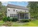 Expansive backyard with lush lawn and manicured garden beds, complemented by a screened porch at 457 Poplar Forest Ln, Pittsboro, NC 27312
