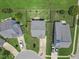 Overhead aerial view of a home with a lawn and fenced backyard at 504 Gumview Cir, Fuquay Varina, NC 27526