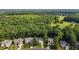 Overhead aerial view of neighborhood homes and tree canopy at 603 Everglades Dr, Mebane, NC 27302