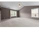 Spacious main bedroom with lots of natural light and vaulted ceiling at 603 Everglades Dr, Mebane, NC 27302