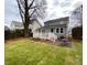 Spacious backyard with a patio seating area and well-kept lawn at 627 New Road, Raleigh, NC 27608