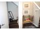 Welcoming entryway with a bench, stylish decor, and convenient storage space at 80 Stoneridge Rd, Durham, NC 27705