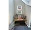 Entryway bench with decorative pillows adds a touch of whimsy to the home at 80 Stoneridge Rd, Durham, NC 27705