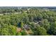 Expansive aerial view of a neighborhood with mature trees and well-maintained homes at 211 Forestview Dr, Elon, NC 27244