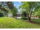 Spacious backyard with lush greenery and a charming patio at 211 Forestview Dr, Elon, NC 27244